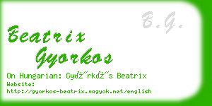 beatrix gyorkos business card